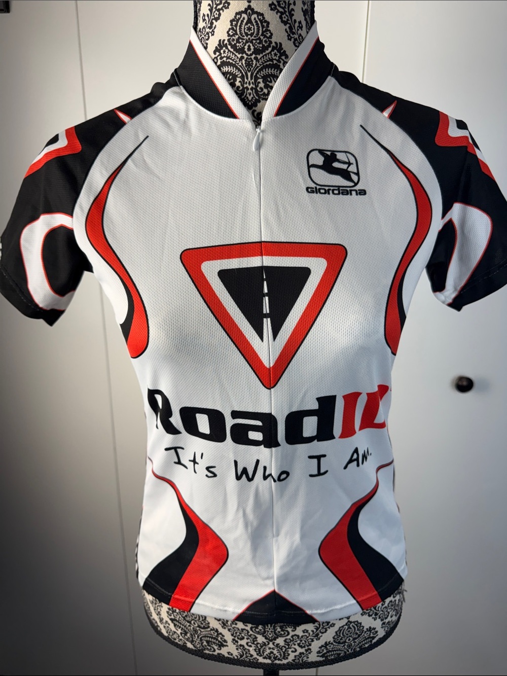 Giordana Roadie Cycling Jersey - White, Red, Black women’s size small biking